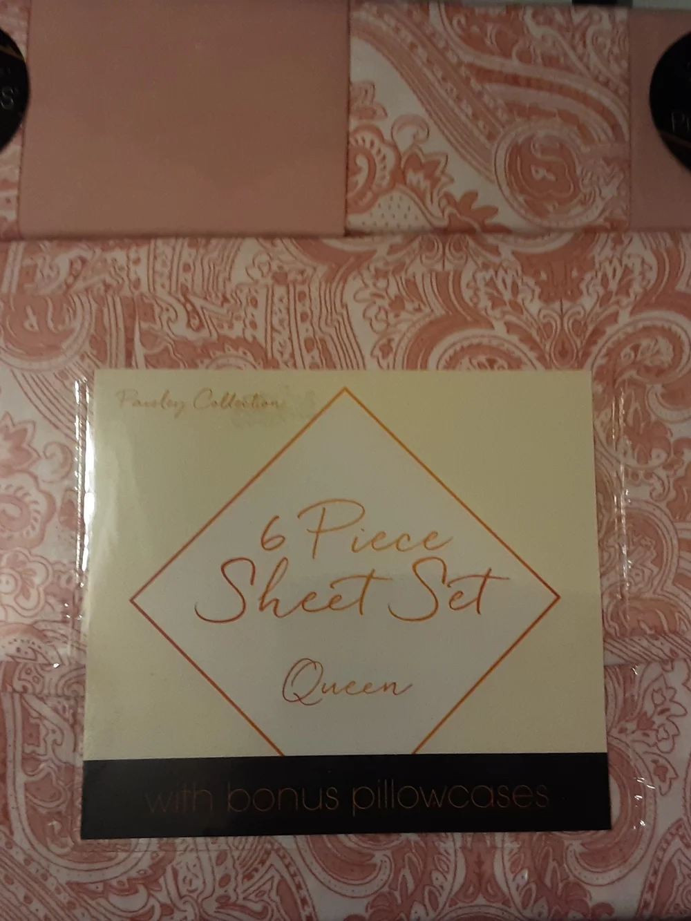 Paisley 6-Piece Sheet Set in Soft Pink